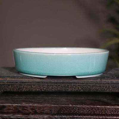 Purple Sand Flower Pot Ceramic Oval Bonsai Pot Looking for T