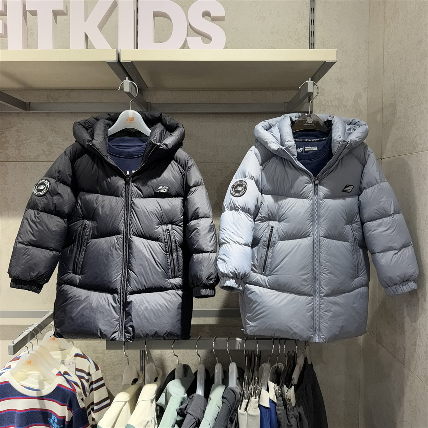 NB26冬季男女童中长款加厚羽绒服
