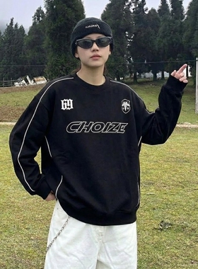 【RST】2025年新款美式高街复古赛车服ins秋季字母印花情侣长袖