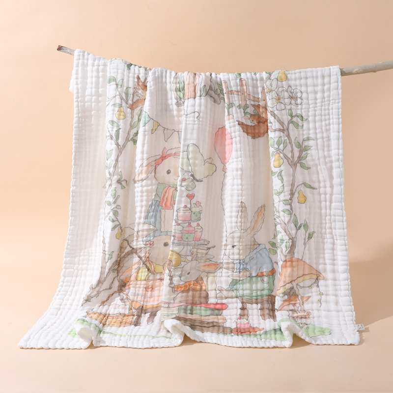 纯棉A类婴儿6层纱布浴巾新生儿洗澡用品宝宝吸水包巾盖毯柔软亲肤