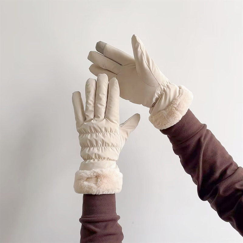 手套冬季女士保暖韩版可爱触屏骑行电动车防寒加绒加厚防风棉手套