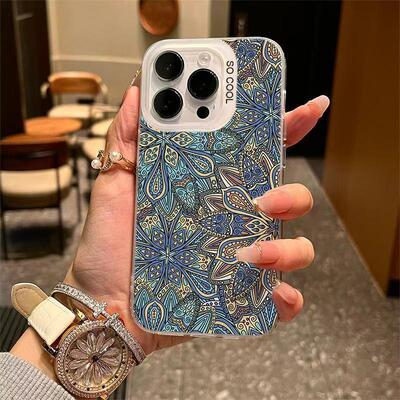 复古图腾A55 54适用三星S24手机壳A56彩银Galaxy新款高级S24ULTRA创意S23+创意note20潮s25+跨境