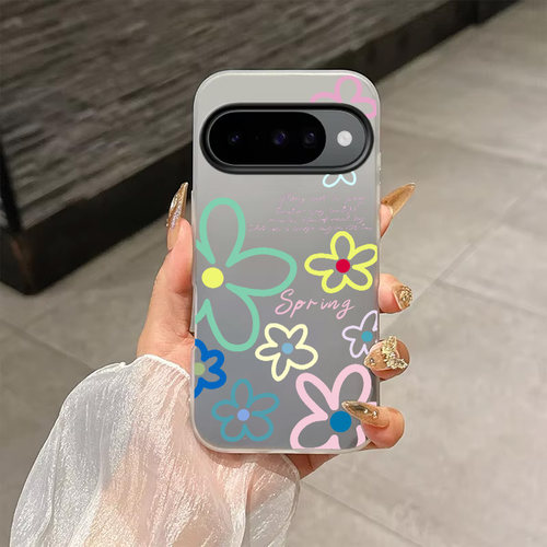 涂鸦花朵适用谷歌PIXEL7/7A/8PRO手机壳9pro xl果冻二合一10