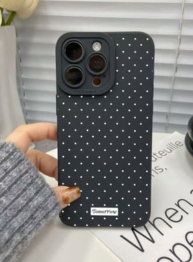 白色小波点16 16pro适用苹果15plus手机壳iphone12promax套14/13/11/XSMA X瞳眼78创意