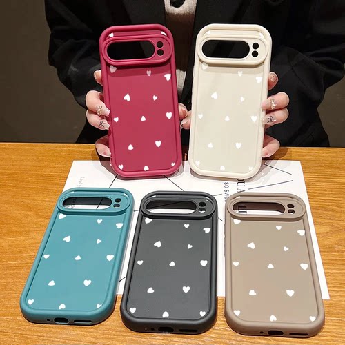 简约白色小爱心10pro适用谷歌Google Pixel 9 Pro XL手机壳8A保护套7天眼阶梯 跨境