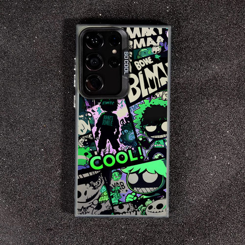 超酷涂鸦cool适用三星S24手机壳彩银Galaxy新款S24ULTRA创意S23+创意note20欧美