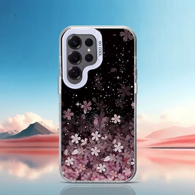 漫天樱花A55 54适用三星S24手机壳A56彩银Galaxy新款高级S24ULTRA创意S23+创意note20潮s25+