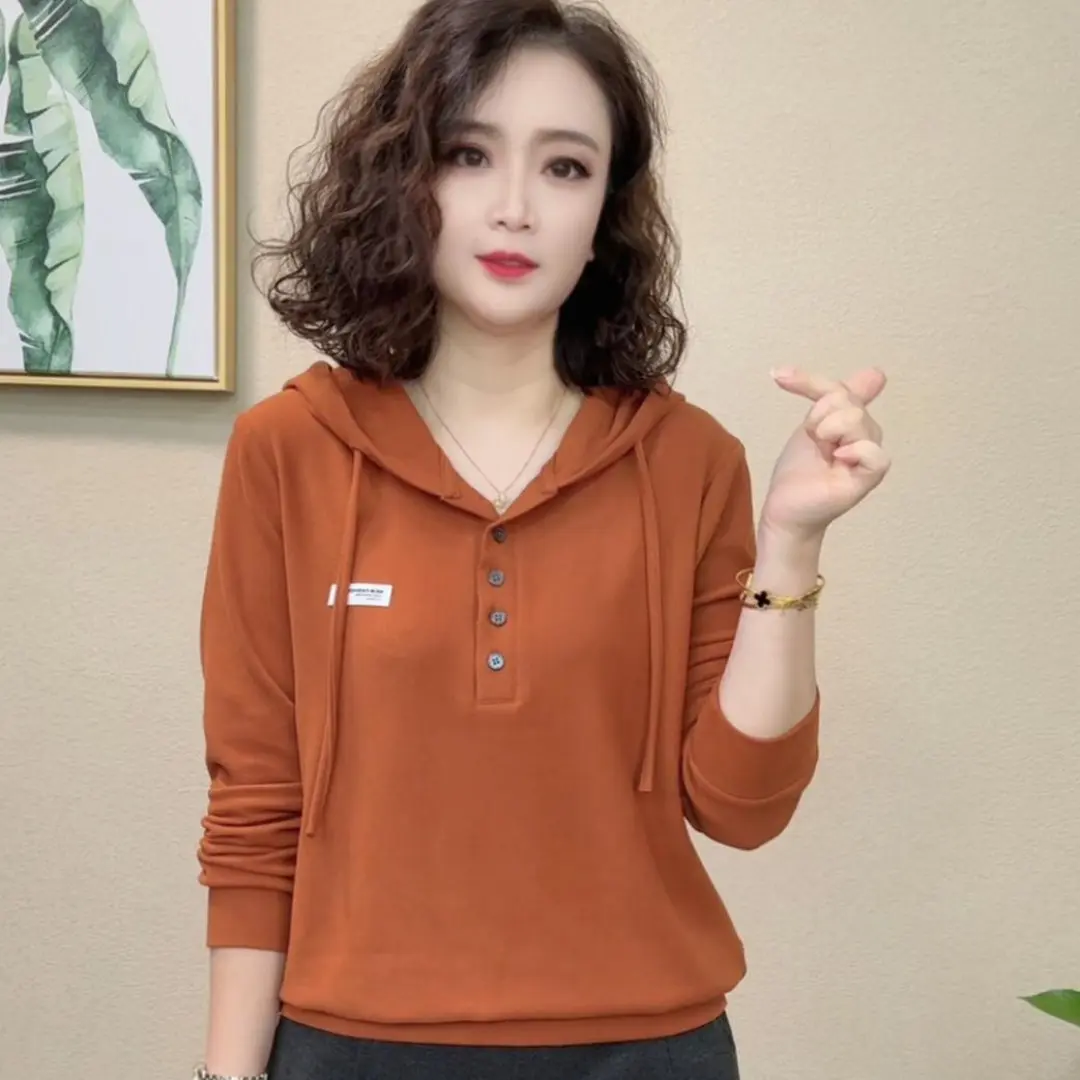 新款纽扣款时尚洋气休闲百搭卫衣