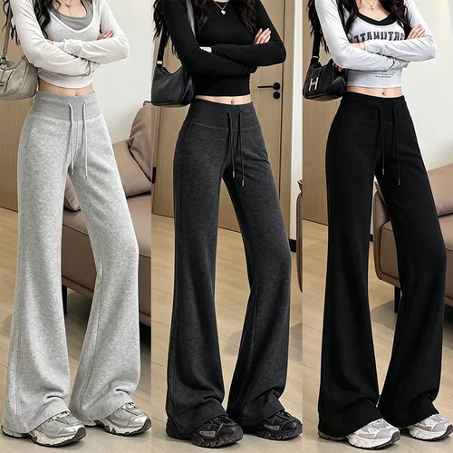 贝鞍漫时女装早秋高腰微喇裤子