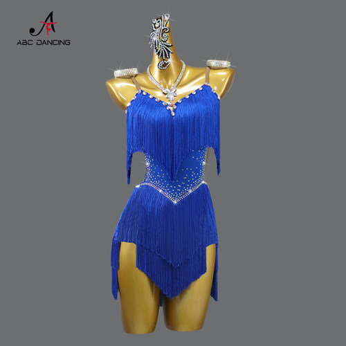 ABCDancing专业蓝拉丁舞比赛服装