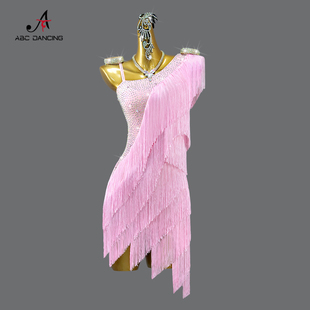 2026新款拉丁舞比赛服装专业舞蹈流苏连衣裙花服solo高级黑池演出