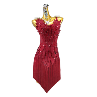 2026新款专业拉丁舞比赛服装高级流苏连衣裙黑池花服solo表演出服