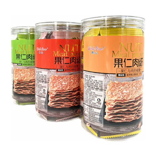 井心海苔味果仁肉纸肉脯45g八包入 罐装猪肉干零食
