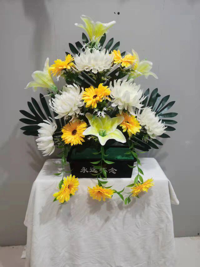 墓前塑料花中元节七月半手工清明祭奠扫墓仿真菊花装饰用品上坟款