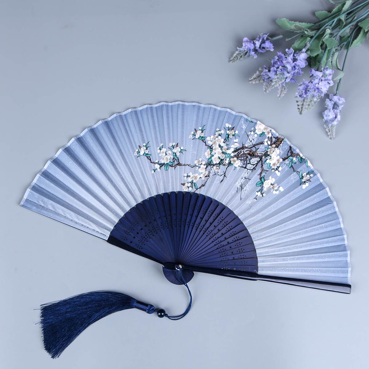 夏季折扇女式中国风古风古典折扇日式工艺扇樱花折叠跳舞小扇子