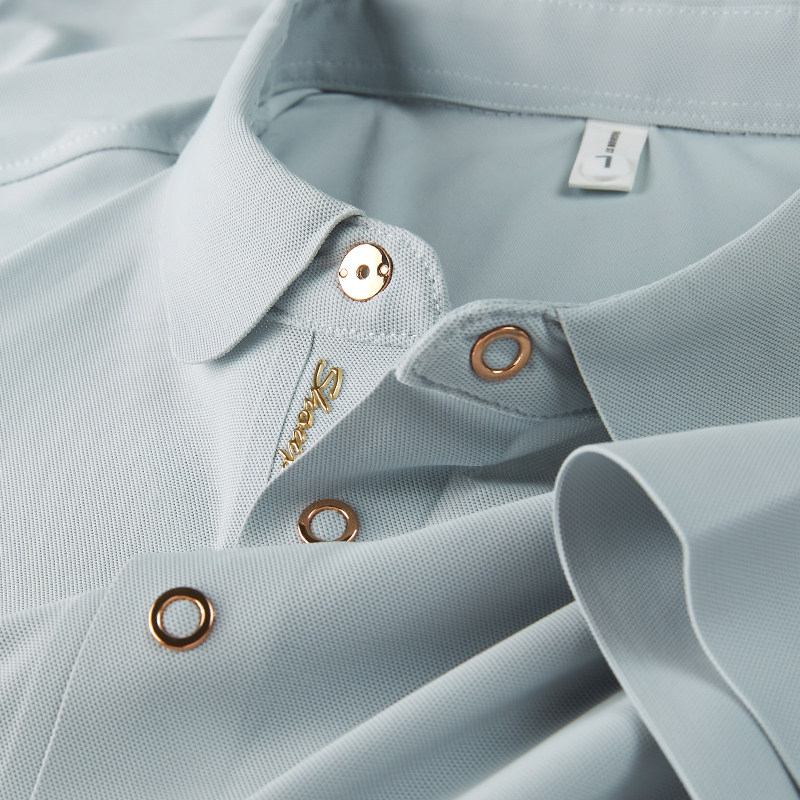 2026夏季新款冰丝polo衫速干透气修身休闲字母烫金男士短袖t恤衫