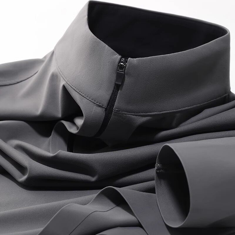 2026早秋新款男士长袖polo衫韩版潮流修身休闲翻领上衣男装打底衫