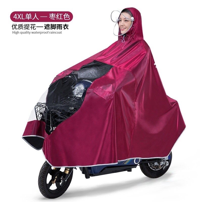 优质电动帽檐可拆卸透明蓝色外电双人F雨卖瓶车雨披防暴女士手i.