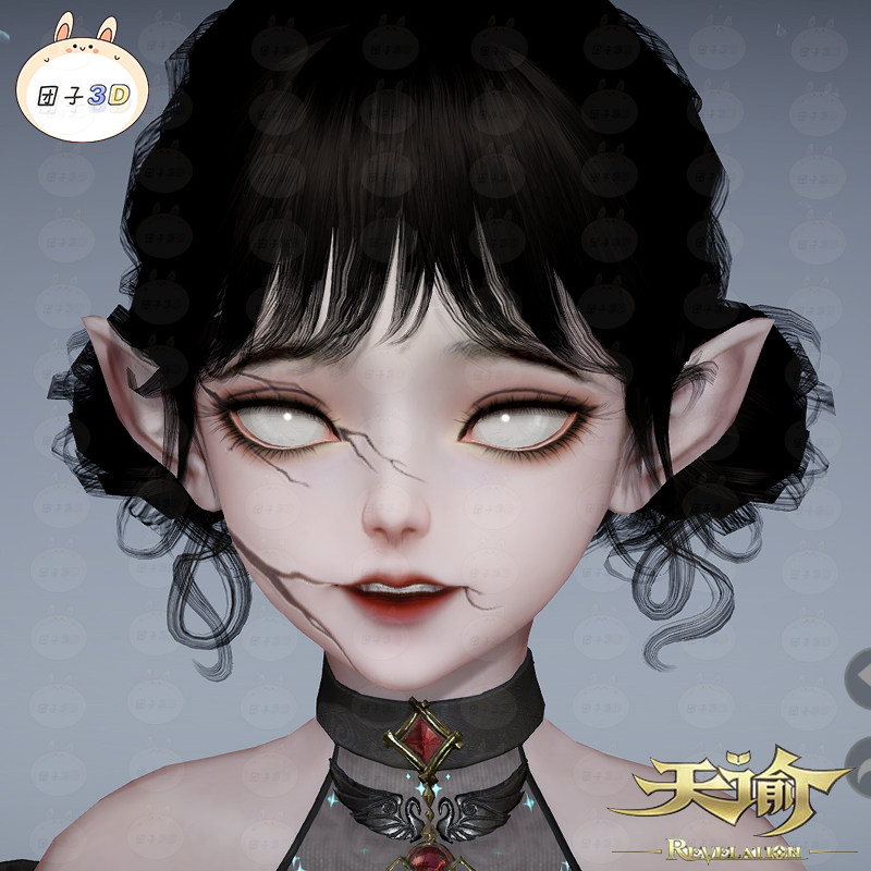 少女脸型(怨灵)天谕手游捏脸数据恐怖惊悚吓灵珑流光天昭圣堂通用