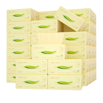 三木集9084有印花竹浆抽纸面巾纸