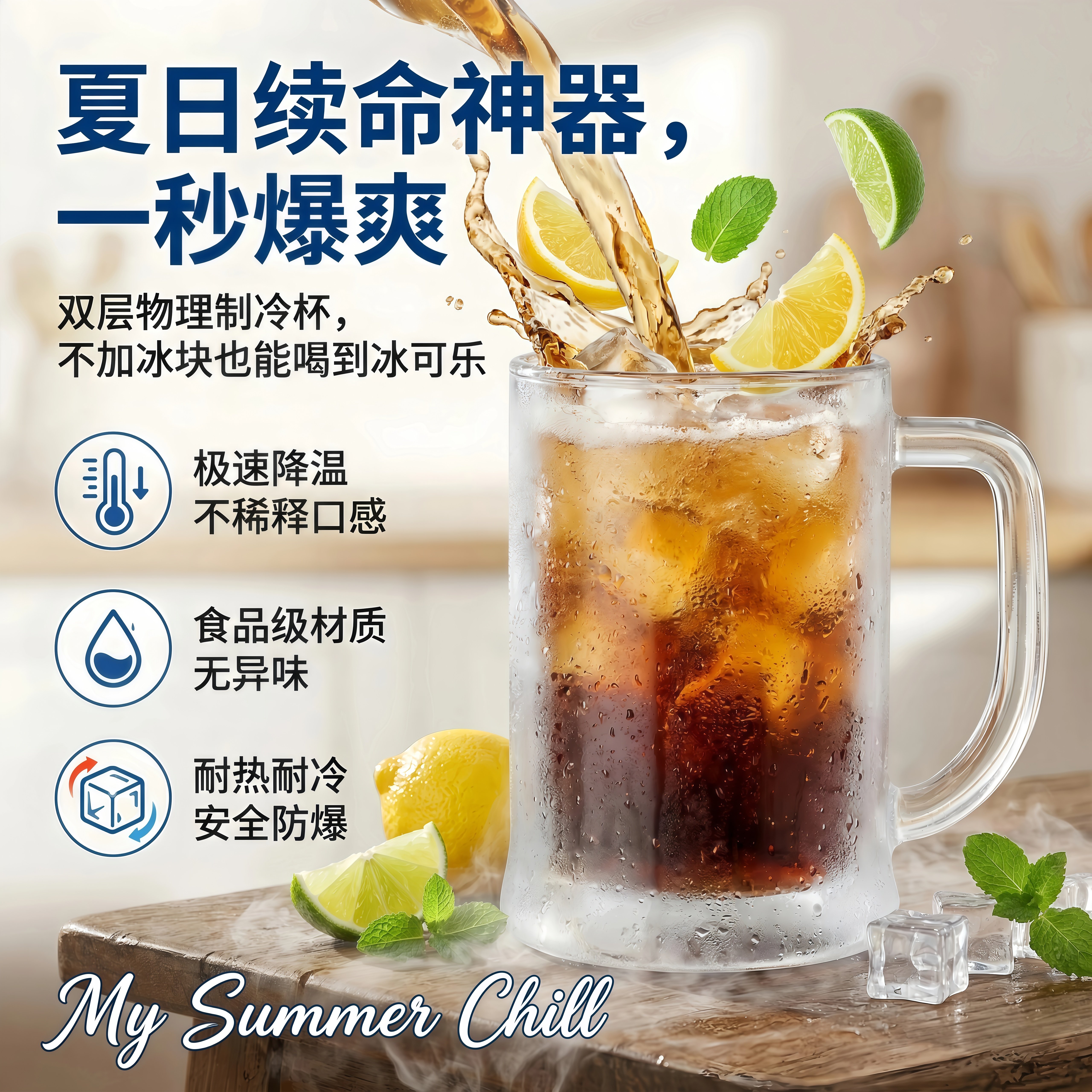 双层冰镇杯夹层夏天制冰杯啤酒杯创意水杯冰箱冷冻杯子冷饮杯冰杯