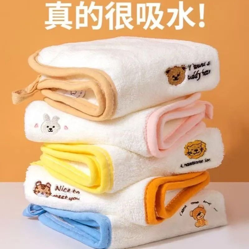 纯棉吸水速干儿童洗脸小毛巾比不掉毛专用洗漱口水巾超柔婴儿方巾