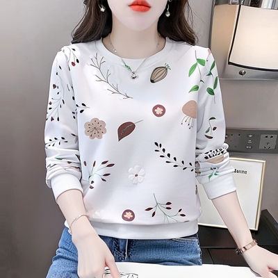 薄款圆领卫衣女士早秋无帽外套潮