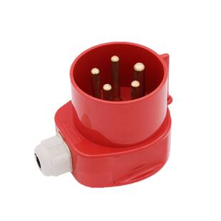 华峰新型防水工业插头插座16A/32A4芯5芯三相四线440V梅峰圆孔HF