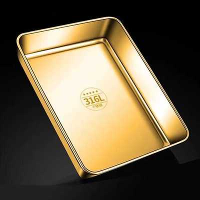 316不锈钢加深平底窄边盘长方形盘陈列盘卤肉熟食鸭脖盘快餐菜盆