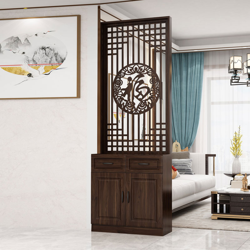 新中式屏风隔断柜门厅柜客厅玄关柜入户一体现代可移动鞋柜装饰柜