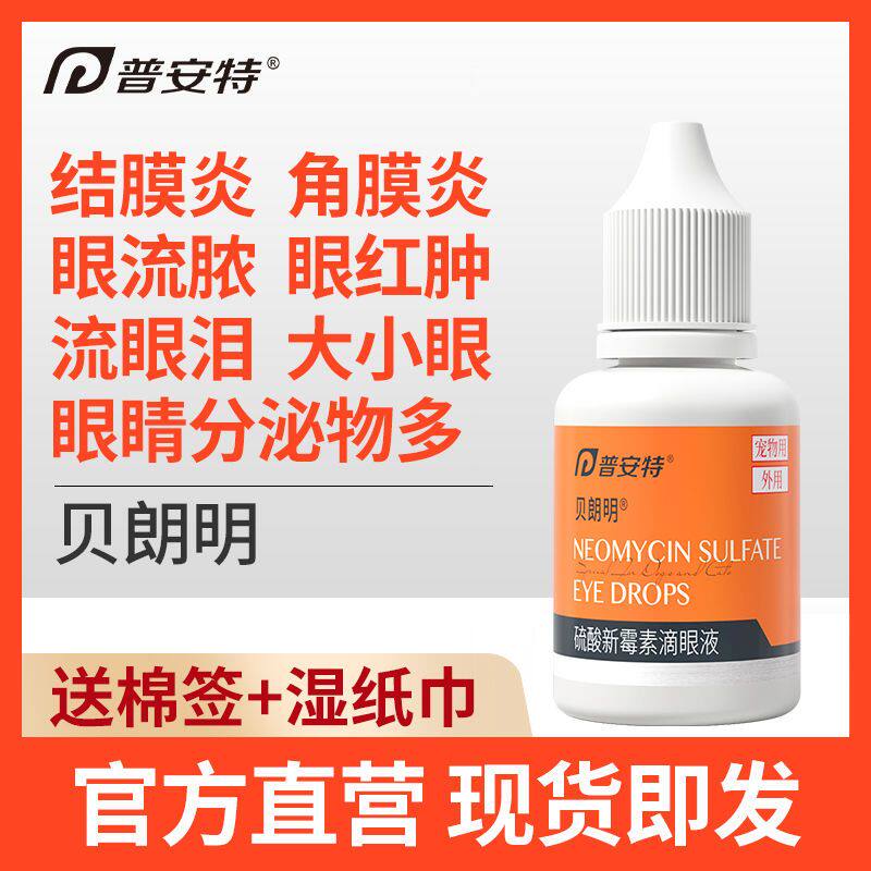 普安特贝朗明滴眼液猫咪狗狗消炎眼药水眼睛发炎流脓红肿泪痕眼屎