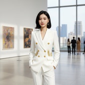 2麦穗刺绣长袖 修身 刺绣套装 轻奢气质中式 优雅显瘦 早春款 801