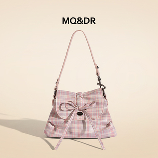 MQ&DR【芭蕾少女】原创设计甜美风格纹蝴蝶结腋下包百搭单肩斜挎