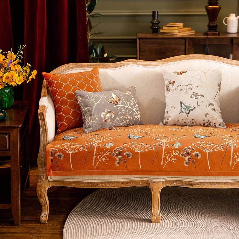 美式轻奢沙发垫高级感套四季罩盖欧式高档皮沙发巾坐垫防滑通用