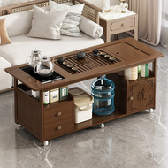Bàn trà di động, bàn trà, sofa phòng khách, bàn café, xe trà gỗ nguyên khối, ấm đun nước, xe đẩy tủ trà tích hợp bàn trà mặt đá cao cấp