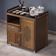 Bàn trà di động, bàn cà phê gia đình kiểu Trung Quốc mới, bàn trà nhỏ bằng gỗ nguyên khối, ấm đun nước văn phòng, tủ đựng trà tích hợp bàn trà gỗ lũa