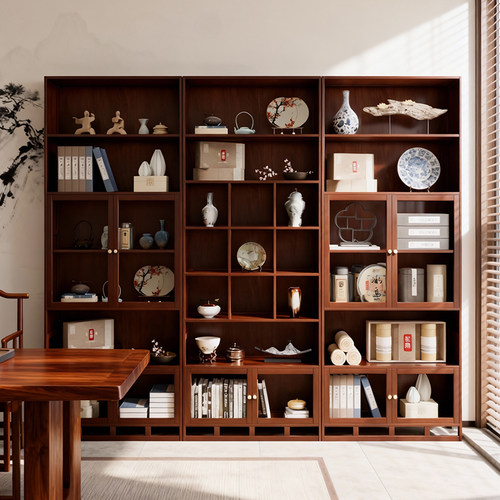 新中式博古架茶具收纳展示隔断