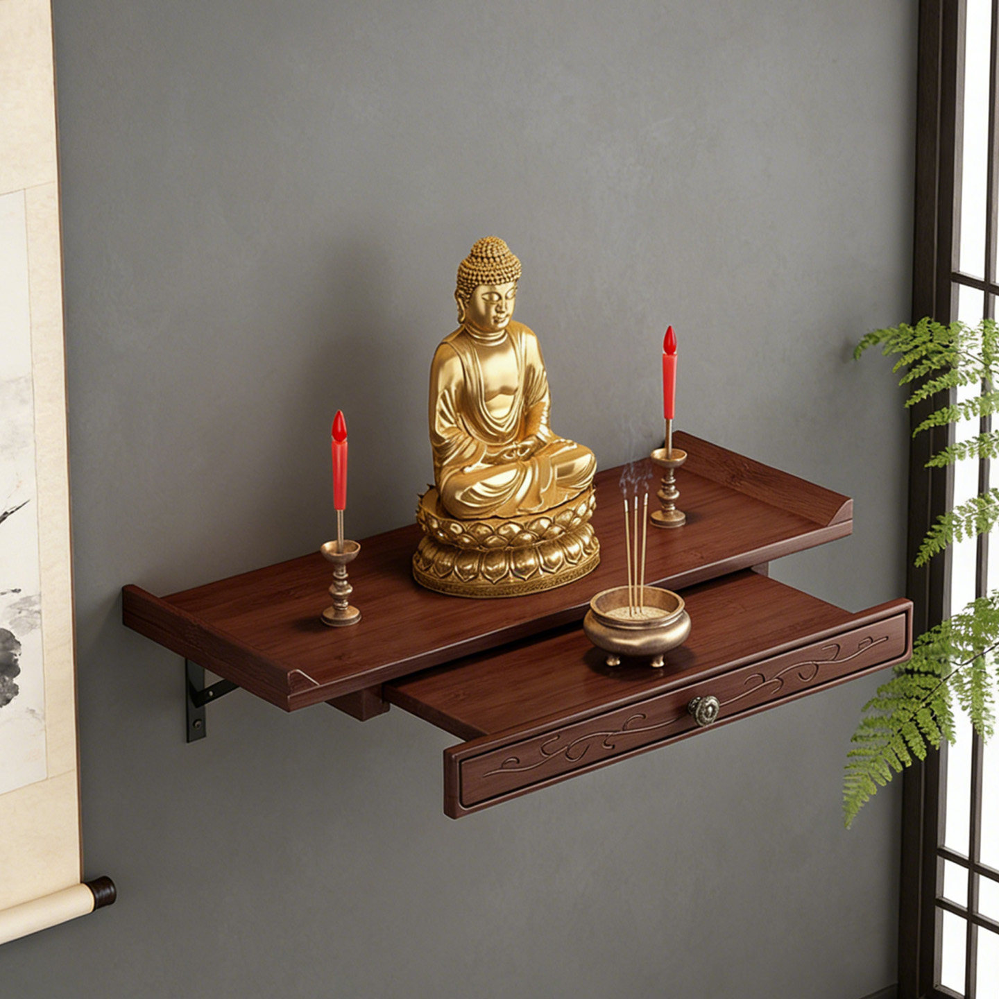 佛龛壁挂式观音佛像供座台家用供桌财神爷神龛农村大厅神位神台柜,住宅家具,佛柜/佛龛,淘宝优惠券,粉丝福利购,淘宝优惠卷