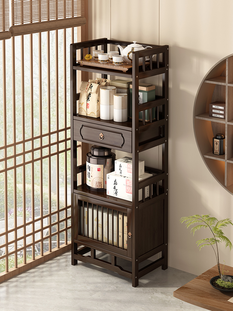 家用收纳柜新中式博古架茶具展示柜客厅茶叶柜多宝阁置物架非实木