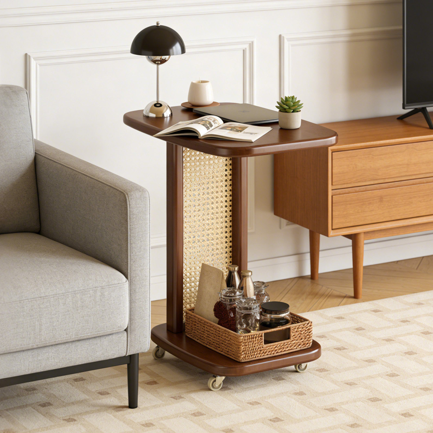 沙发边几中古风推车可移动迷你小桌子小户型边桌出租屋用新款角几,住宅家具,角几/边几,淘宝优惠券,粉丝福利购,淘宝优惠卷
