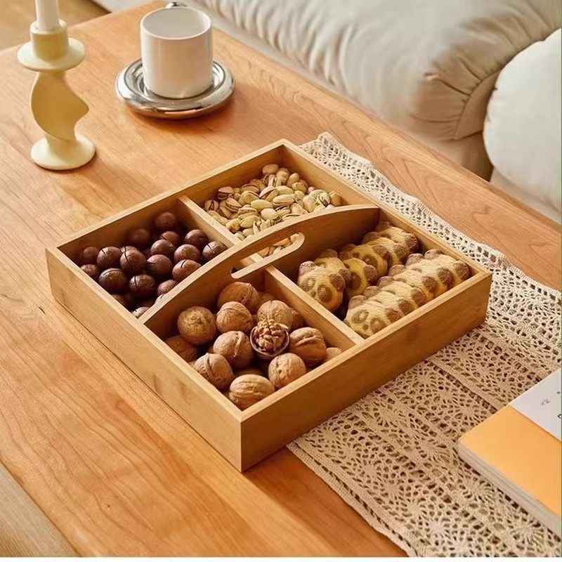 果盘客厅茶几家用干果盘零食坚果摆放盘甜品台展示架四宫格点心盒,餐饮具,果盆/果盘/果篮,淘宝优惠券,粉丝福利购,淘宝优惠卷