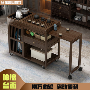 茶桌移动茶台烧水壶一体茶几非实木沙发边几家用茶吧机新款 新中式