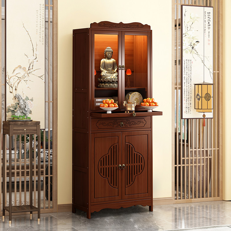 佛龛家用财神爷供桌香案台非实木观音菩萨供奉台多功能新中式立柜