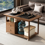Bàn trà phòng khách hộ gia đình bàn cà phê căn hộ nhỏ sofa bên bàn ấm đun nước tích hợp bàn trà gỗ không chắc chắn tủ trà di động bàn trà ban công
