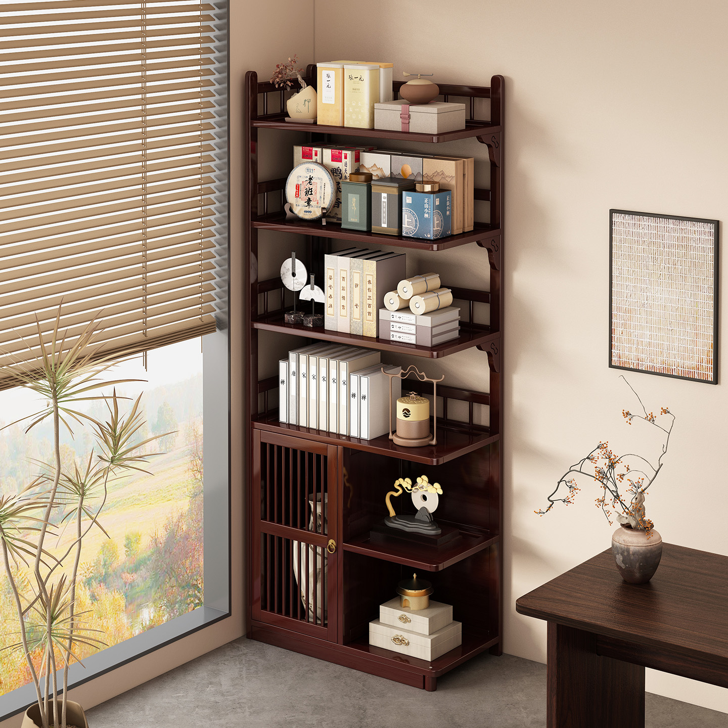 茶柜置物架中式博古架