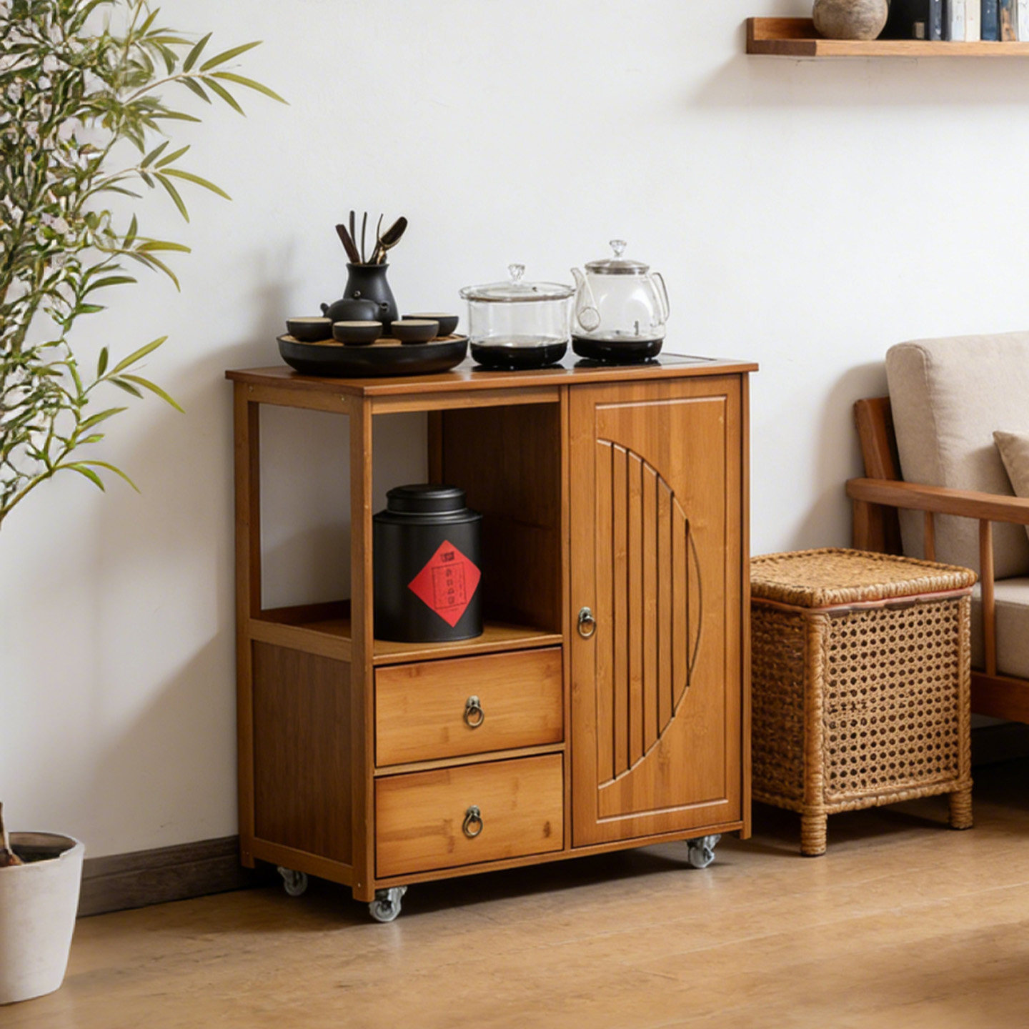 可移动茶几中古风小推车沙发边几多功能泡茶桌家用茶具茶台一整套,住宅家具,移动边几/推车,淘宝优惠券,粉丝福利购,淘宝优惠卷