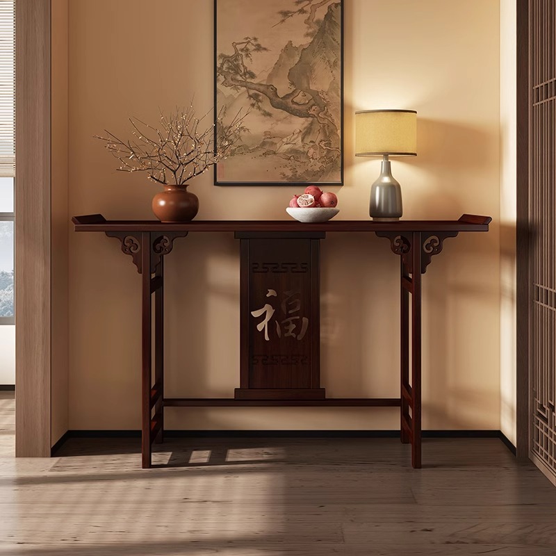 新中式玄关桌入户正对门条案隔断客厅柜进门端景台订婚宴台小桌子