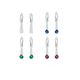 施家浪漫气质三步曲水滴水晶耳环多色三连钻耳钩耳坠女送生日礼物