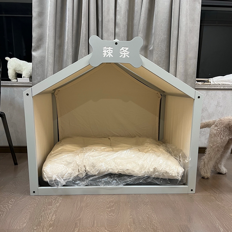 网红实木狗屋室内狗窝豪华别墅通用 拉布拉多 柴犬 比熊中型大型
