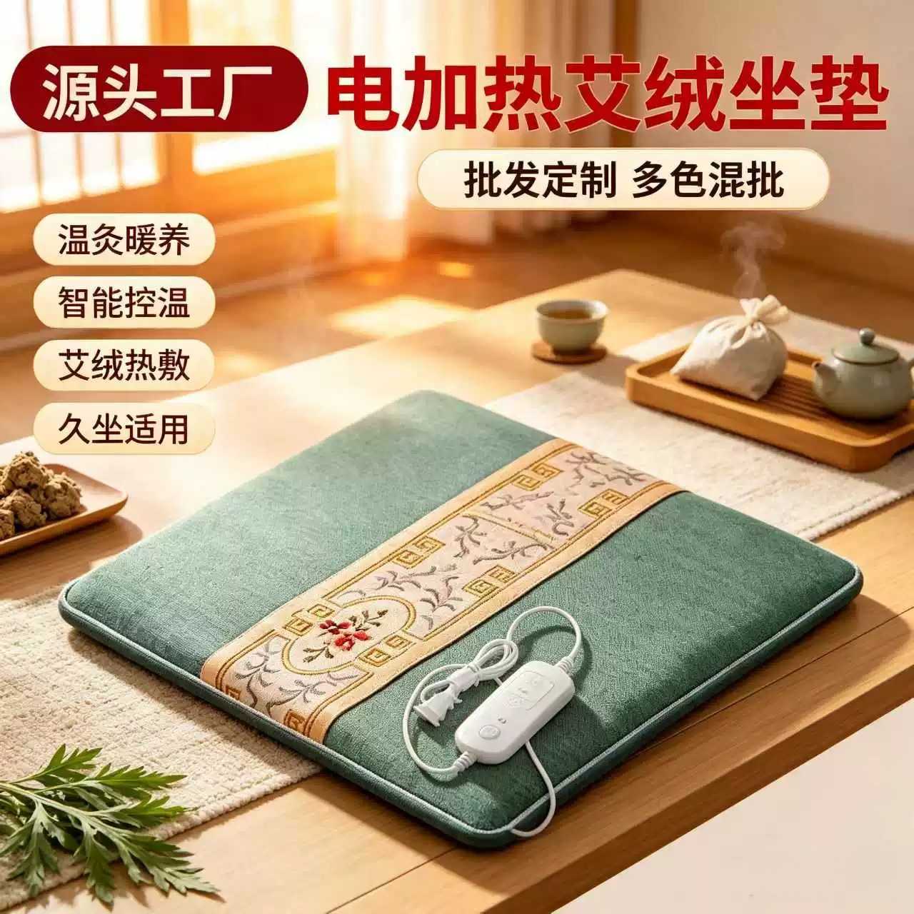 艾绒电加热坐垫办公室家用冬季